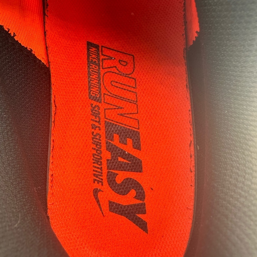 Nike Men's Light Gray and Black Athletic Running Shoes with Orange Accents - Picture 4 of 10
